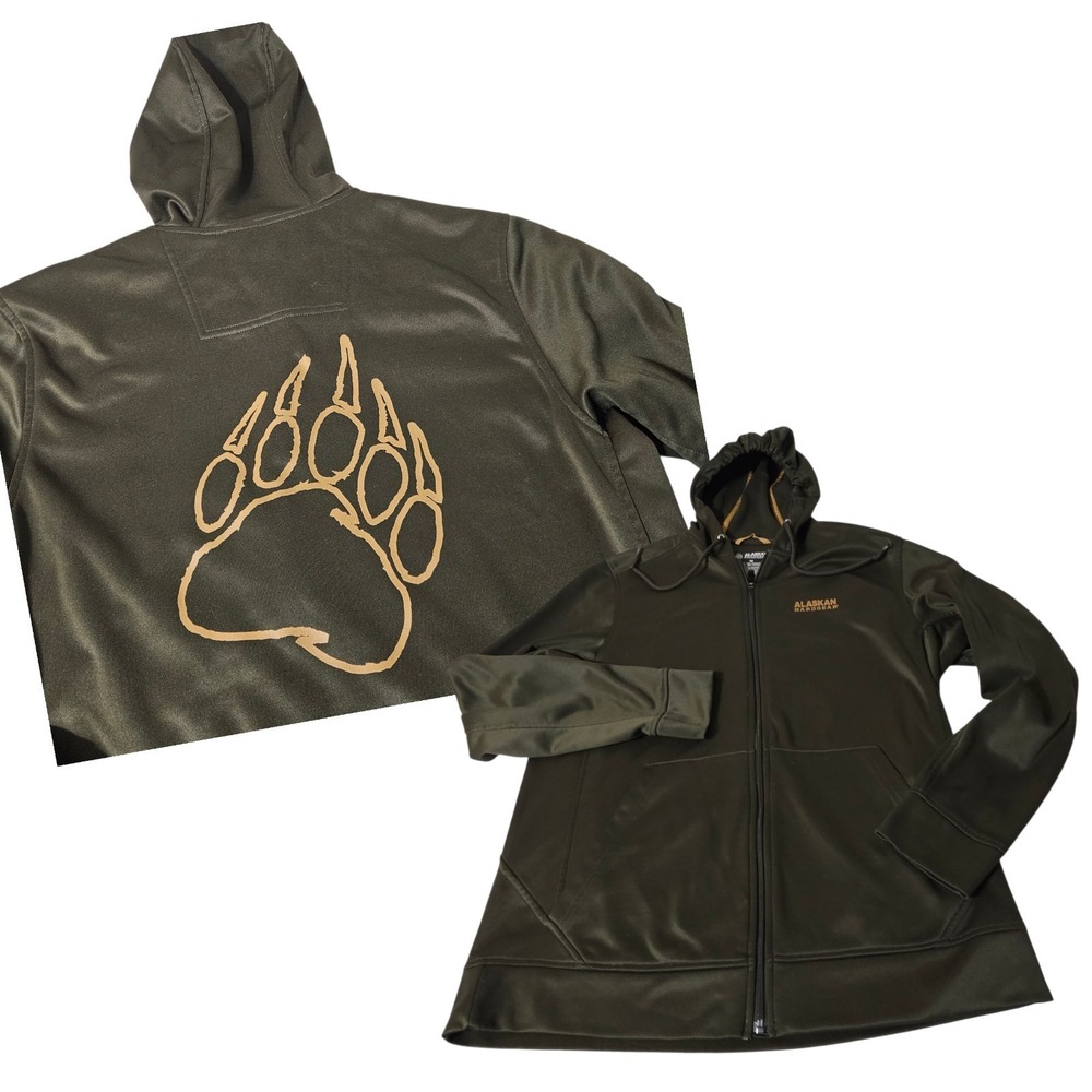 Duluth Alaskan Hardgear Hoodie Women M Green Full Zip Bear Paw Fleece AKHG